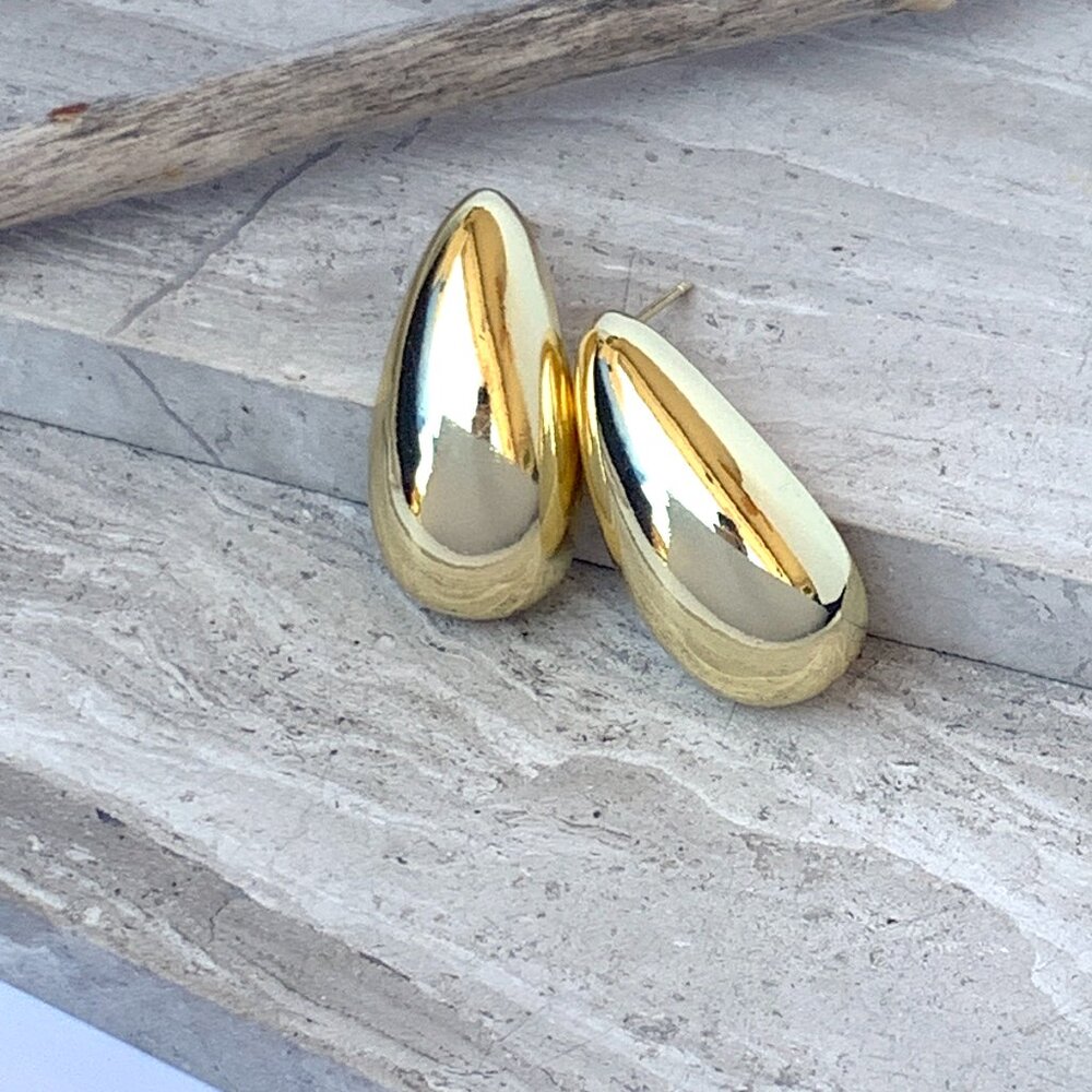NEW ~ Anthropologie Natalie B "Kara" Gold Elongated Drop Earrings